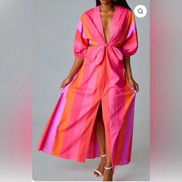 Buddy Love Pink and Orange Maxi Dress - Picture 2 of 5